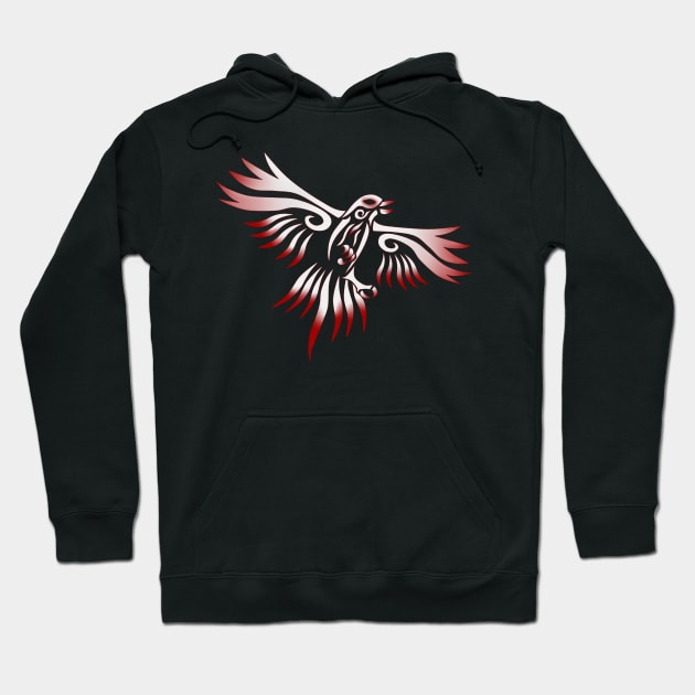 Raven Tribal Design Hoodie by Alaina Williams